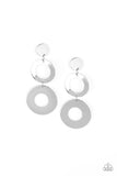 Paparazzi "Pop Idol" Silver Linked Hoop Earrings Paparazzi Jewelry