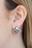 Paparazzi VINTAGE VAULT "Stellar Square" Silver Post Earrings Paparazzi Jewelry