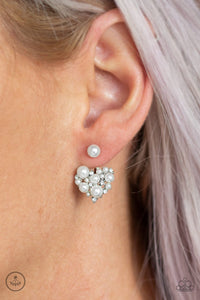 Paparazzi "Star-Studded Success" White Post Earrings Paparazzi Jewelry