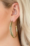 Paparazzi VINTAGE VAULT "Funky Feathers" Brass Earrings Paparazzi Jewelry