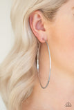 Paparazzi "Shimmer Maker" Silver Textured Hoop Earrings Paparazzi Jewelry