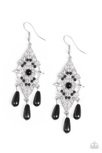 Paparazzi VINTAGE VAULT "Majestic Mood" Black Earrings Paparazzi Jewelry