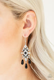 Paparazzi VINTAGE VAULT "Majestic Mood" Black Earrings Paparazzi Jewelry