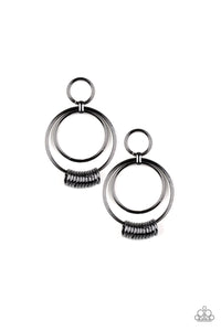 Paparazzi "Retro Revolution" Black Earrings Paparazzi Jewelry