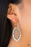 Paparazzi "Trophy Shimmer" Black Gunmetal Double Hoop White Rhinestone Encrusted Earrings Paparazzi Jewelry