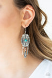 Paparazzi VINTAGE VAULT "Natural Native" Blue Earrings Paparazzi Jewelry