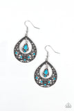 Paparazzi VINTAGE VAULT "All-Girl Glow" Blue Earrings Paparazzi Jewelry