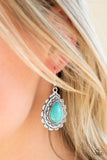 Paparazzi "Mesa Mustang" Blue Teardrop  Stone Silver Earrings Paparazzi Jewelry