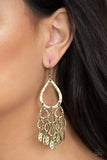 Paparazzi "Teardrop Trinket" Brass Earrings Paparazzi Jewelry