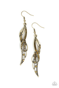 Paparazzi "Let Down Your Wings" Brass Earrings Paparazzi Jewelry