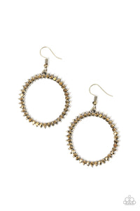 Paparazzi VINTAGE VAULT "Spark Their Attention" Brass Earrings Paparazzi Jewelry