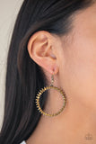 Paparazzi VINTAGE VAULT "Spark Their Attention" Brass Earrings Paparazzi Jewelry