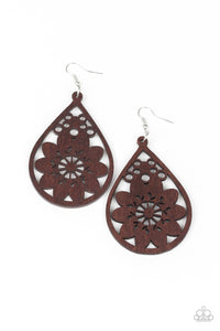 Paparazzi "Flower Power" Brown Earrings Paparazzi Jewelry