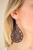 Paparazzi "Flower Power" Brown Earrings Paparazzi Jewelry