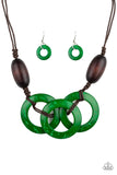 Paparazzi "Bahama Drama" Green Necklace & Earring Set Paparazzi Jewelry