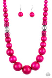Paparazzi VINTAGE VAULT "Panama Panorama" Pink Necklace & Earring Set Paparazzi Jewelry