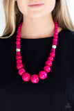 Paparazzi VINTAGE VAULT "Panama Panorama" Pink Necklace & Earring Set Paparazzi Jewelry