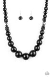 Paparazzi VINTAGE VAULT "Panama Panorama" Black Necklace & Earring Set Paparazzi Jewelry