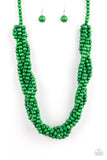 Paparazzi "Tahiti Tropic" Green Necklace & Earring Set Paparazzi Jewelry