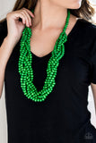 Paparazzi "Tahiti Tropic" Green Necklace & Earring Set Paparazzi Jewelry