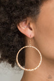 Paparazzi "So Sleek" Gold Hammered Hoop Earrings Paparazzi Jewelry