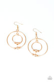 Paparazzi "Center of Attraction" Gold Bead Double Hoop Earrings Paparazzi Jewelry