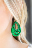 Paparazzi "Merrily Marooned" Green Earrings Paparazzi Jewelry
