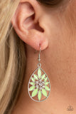 Paparazzi "Floral Morals" Green Earrings Paparazzi Jewelry