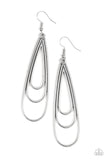 Paparazzi "Triple Ripple" Silver Earrings Paparazzi Jewelry