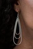 Paparazzi "Triple Ripple" Silver Earrings Paparazzi Jewelry