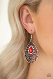 Paparazzi VINTAGE VAULT "Modern Monte Carlo" Red Earrings Paparazzi Jewelry
