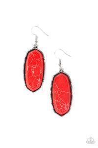 Paparazzi VINTAGE VAULT "Stone Quest" Red Earrings Paparazzi Jewelry