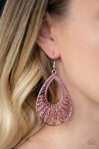 Paparazzi VINTAGE VAULT "Flamingo Flamenco" Red Earrings Paparazzi Jewelry