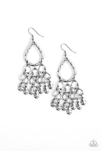 Paparazzi "Teardrop Trinket" Silver Earrings Paparazzi Jewelry