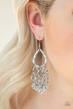 Paparazzi "Teardrop Trinket" Silver Earrings Paparazzi Jewelry