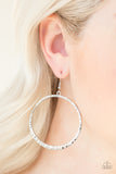 Paparazzi "So Sleek" Silver Hammered Hoop Earrings Paparazzi Jewelry