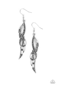 Paparazzi "Let Down Your Wings" Silver Earrings Paparazzi Jewelry