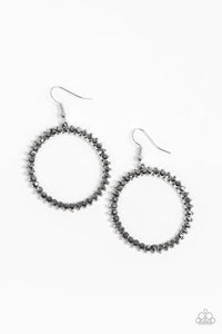 Paparazzi VINTAGE VAULT "Spark Their Attention" Silver Earrings Paparazzi Jewelry