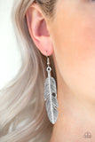 Paparazzi "Feathers QUILL Fly" Silver Earrings Paparazzi Jewelry