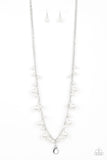 Paparazzi "Theres Always Room At The Top" White Lanyard Necklace & Earring Set Paparazzi Jewelry