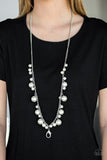 Paparazzi "Theres Always Room At The Top" White Lanyard Necklace & Earring Set Paparazzi Jewelry