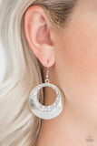 Paparazzi VINTAGE VAULT "Ringed In Refinement" White Earrings Paparazzi Jewelry