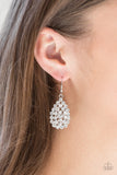 Paparazzi VINTAGE VAULT "Sparkling Sparkle-naire" White Earrings Paparazzi Jewelry