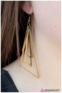 Paparazzi "Triangle Trifecta - Brass" earring Paparazzi Jewelry