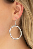 Paparazzi VINTAGE VAULT "Spark Their Attention" White Earrings Paparazzi Jewelry