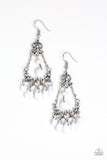 Paparazzi VINTAGE VAULT "Malibu Sunset" White Earrings Paparazzi Jewelry