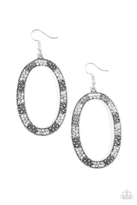 Paparazzi "Rhinestone Rebel" White Earrings Paparazzi Jewelry