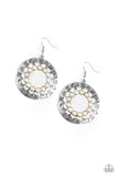 Paparazzi "Organically Omega" White Earrings Paparazzi Jewelry