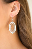 Paparazzi VINTAGE VAULT "Trophy Shimmer" White Earrings Paparazzi Jewelry