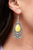 Paparazzi "Majestically Malibu" FASHION FIX Yellow Earrings Paparazzi Jewelry